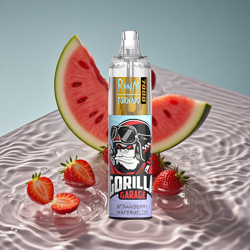 RandM Fumot Tornado 7000 Puffs 14 ML Skysto Vienkartinis Vape Braškės Vandynys