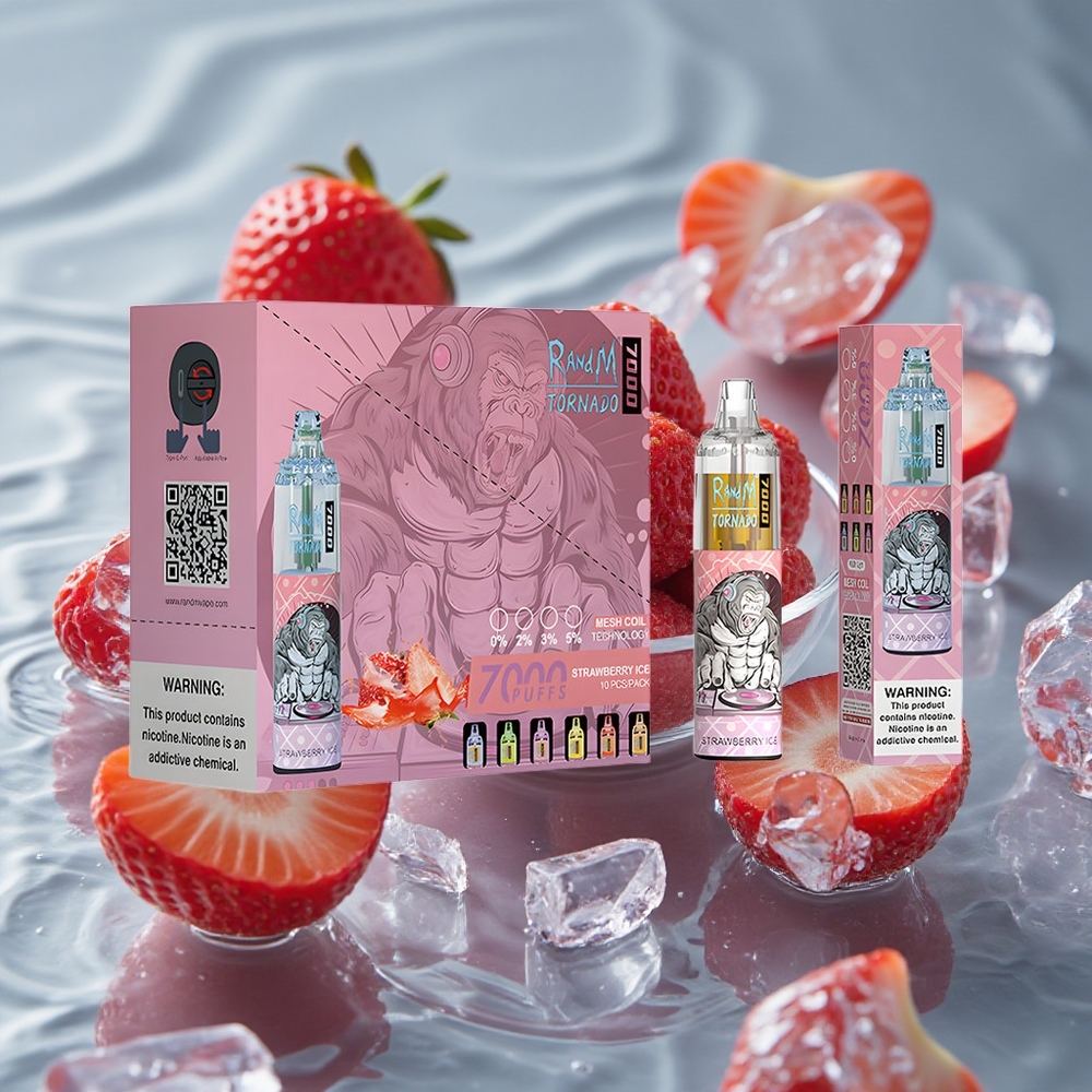 RandM Fumot Tornado 7000 Puffs Deguoklis Strawberry Ice (Braškių Ledas)