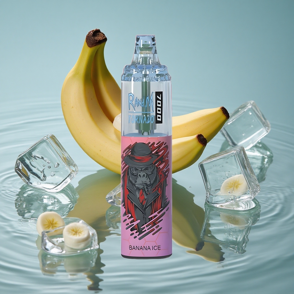 RandM Fumot Tornado 7000 Puffs Vienkartinis Vape Bananinė Ledinė