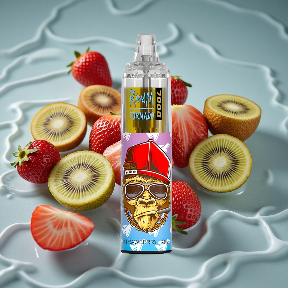 RandM Fumot Tornado 7000 Puffs Vienkartinis Vape Braškė-Kivis