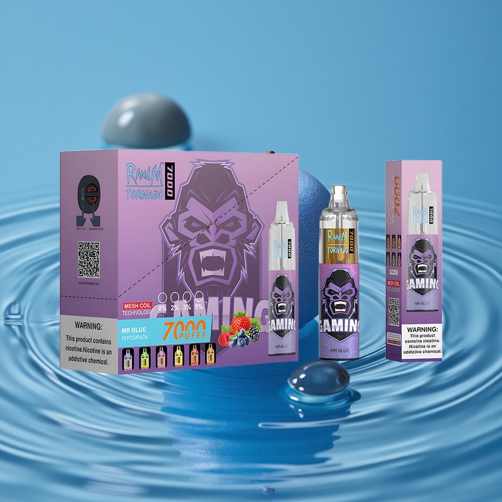 RandM Fumot Tornado 7000 Puffs Vienkartinis Vape Dr Mėlyna