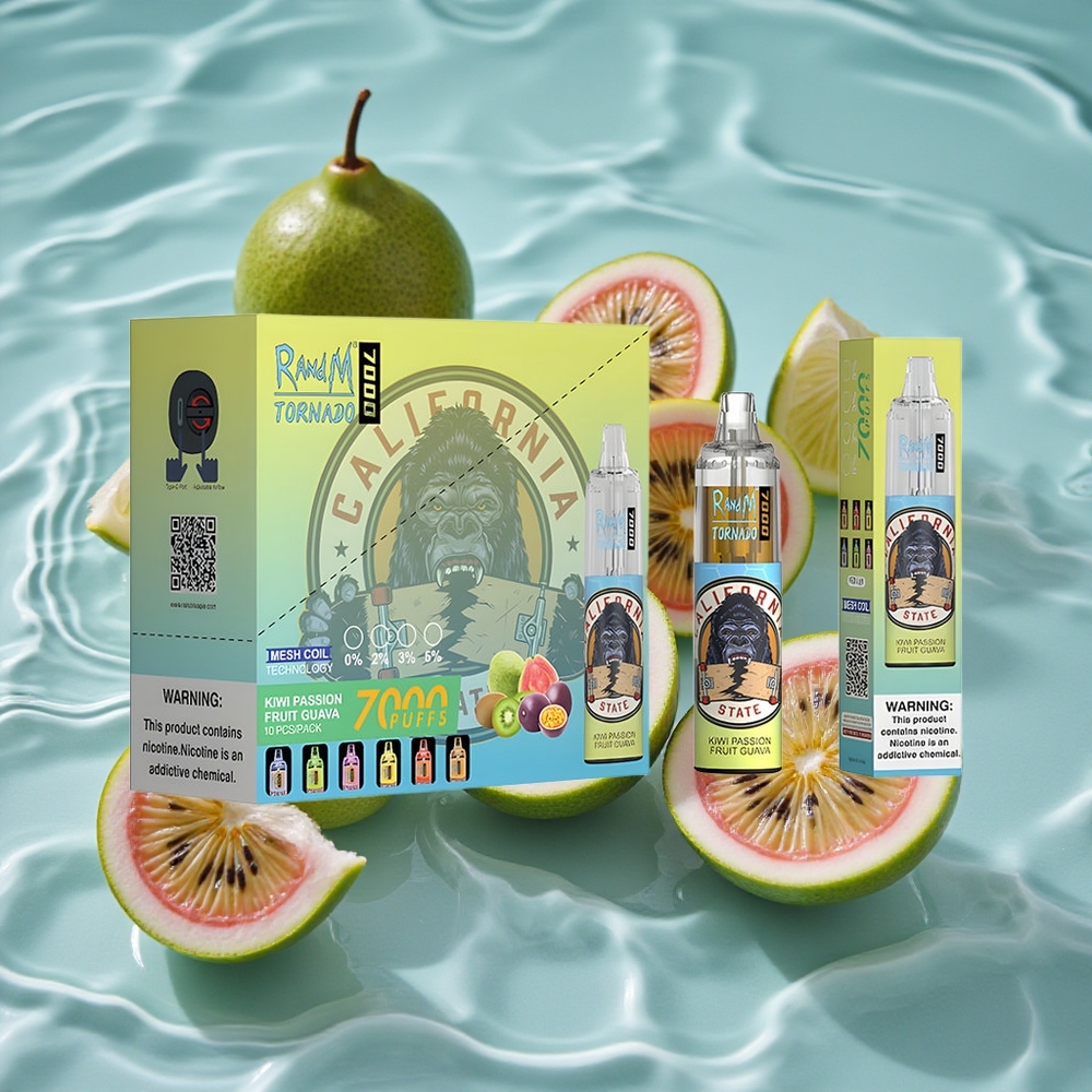 RandM Fumot Tornado 7000 Puffs Vienkartinis Vape Kiwi Passion Fruit Guava