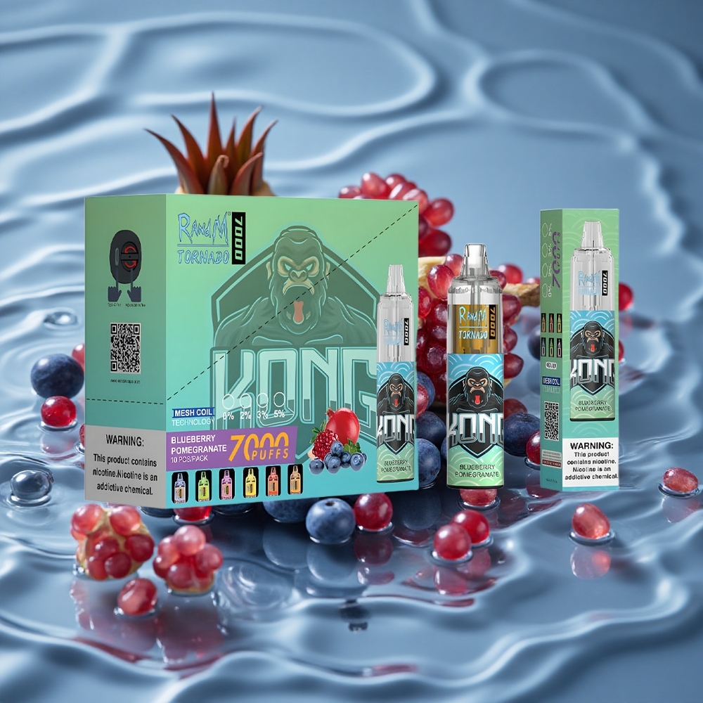 RandM Fumot Tornado 7000 Puffs Vienkartinis Vape Mėlynių Brakščių