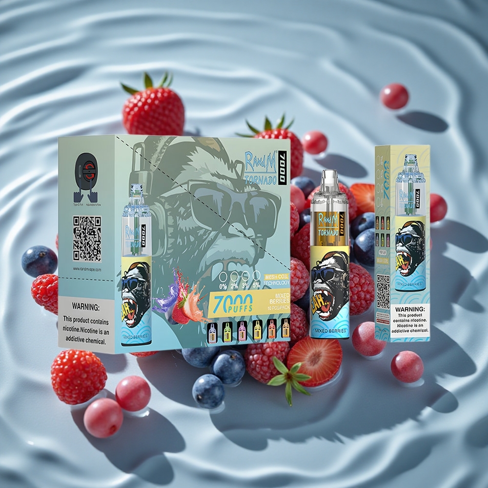 RandM Fumot Tornado 7000 Puffs Vienkartinis Vape Mėlynių Uogų