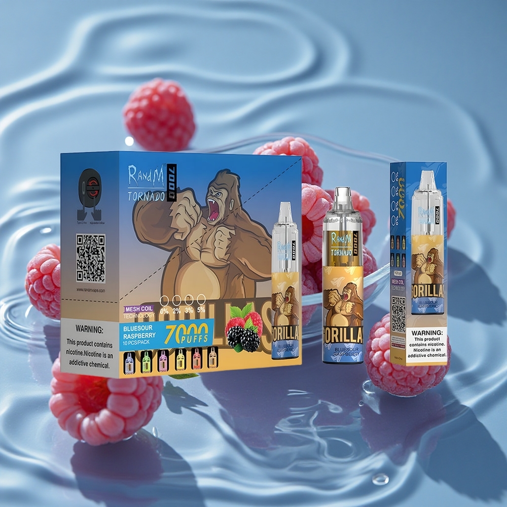 RandM Fumot Tornado 7000 Puffs Vienkartinis Vape Mėlynųjų Aviečių