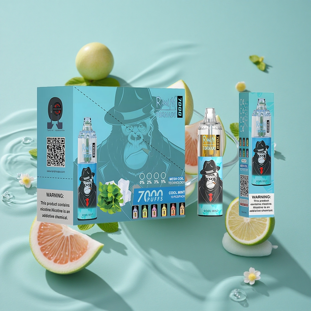 RandM Fumot Tornado 7000 Puffs Vienkartinis Vape Mėtų Šaltis (14 ML)