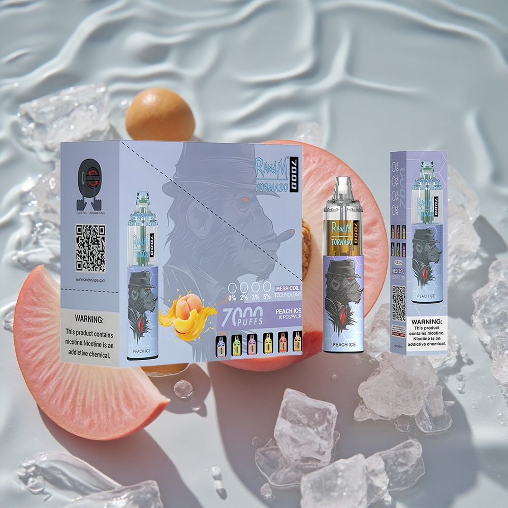 RandM Fumot Tornado 7000 Puffs Vienkartinis Vape Persikų Ledas