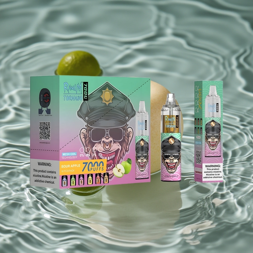 RandM Fumot Tornado 7000 Puffs Vienkartinis Vape Rūgštus Obolis