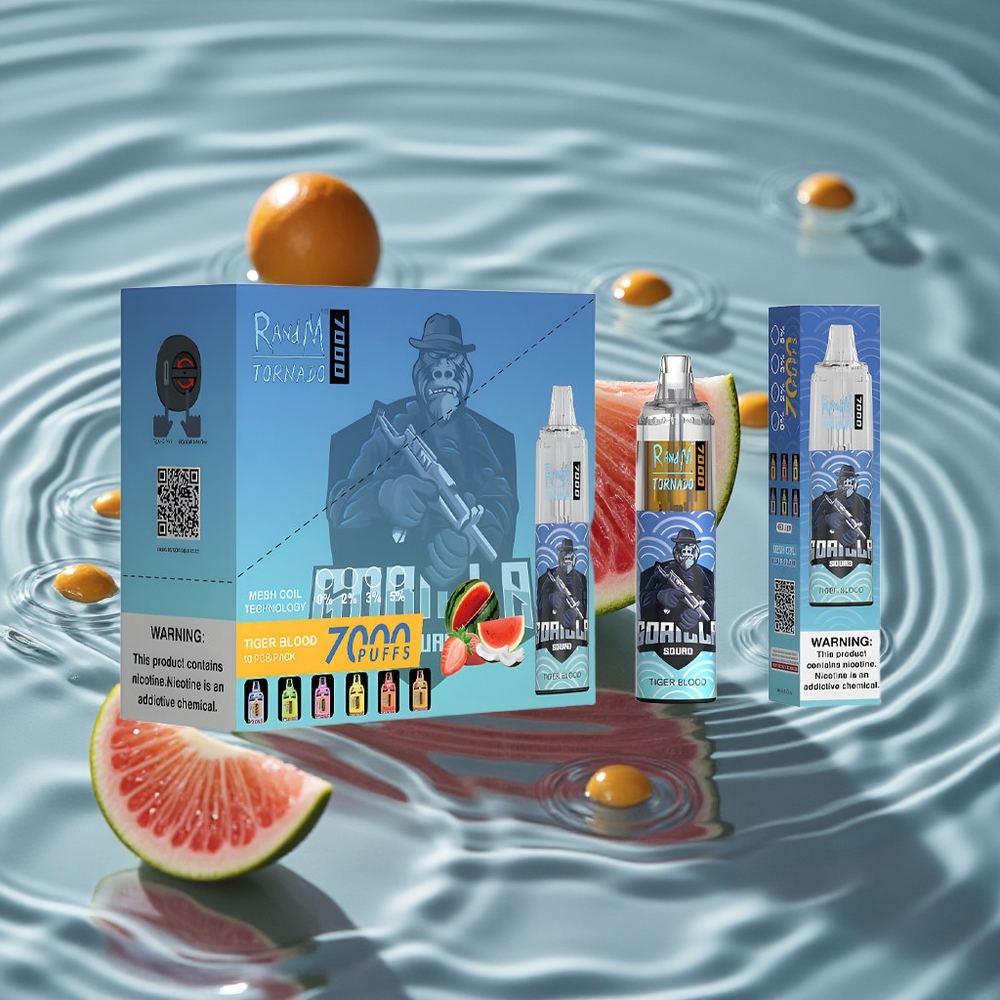 RandM Fumot Tornado 7000 Puffs Vienkartinis Vape Tigro Kraujas