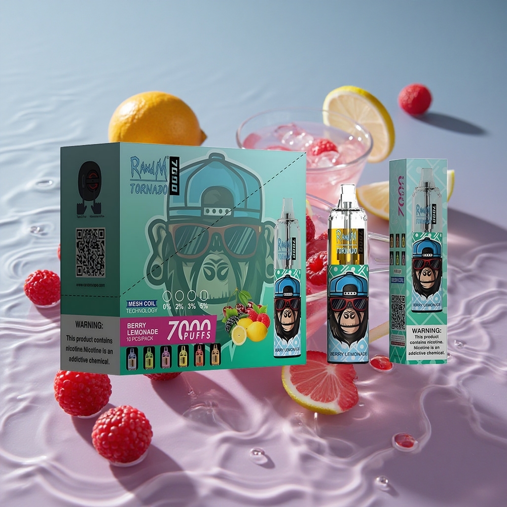 RandM Fumot Tornado 7000 Puffs Vienkartinis Vape Uogų Limonadas