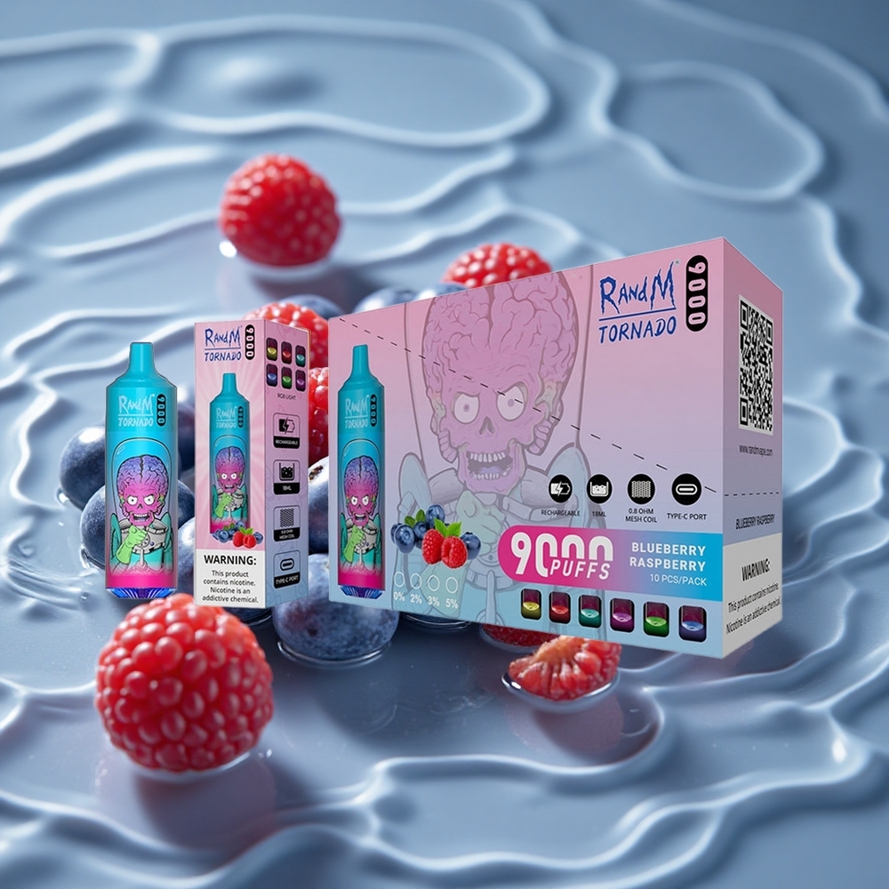 RandM Fumot Tornado 9000 Puffs Mėlynųjų Gervuogių Aviečių