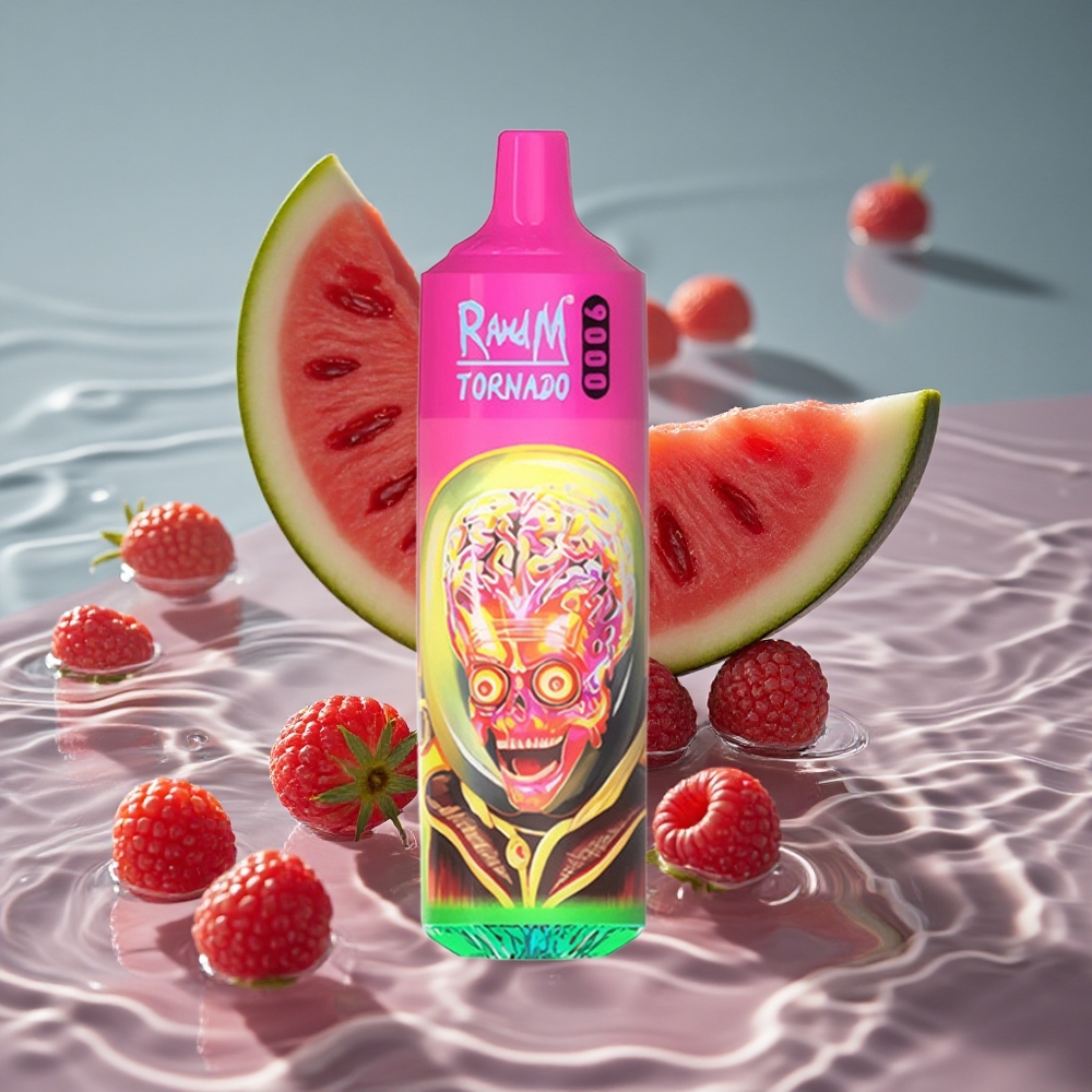 RandM Fumot Tornado 9000 Puffs Vienkartinis Vape Avietės Arbūzas