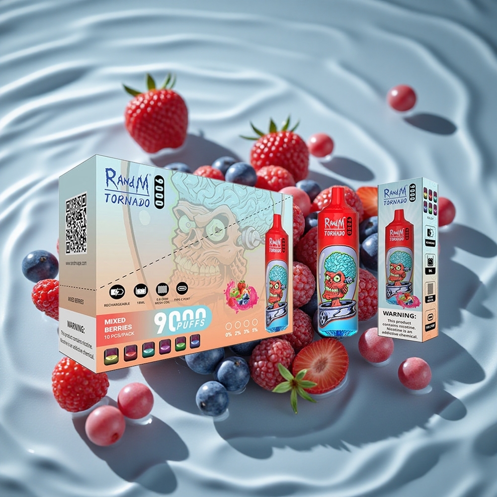 RandM Fumot Tornado 9000 Puffs Vienkartinis Vape Mišrios Uogos