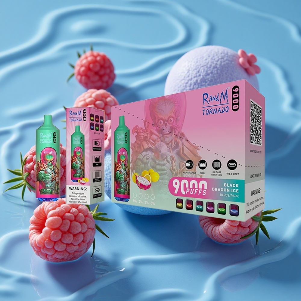 RandM Fumot Tornado 9000 Puffs Vienkartinis Vape Mėlyna Razz Kush