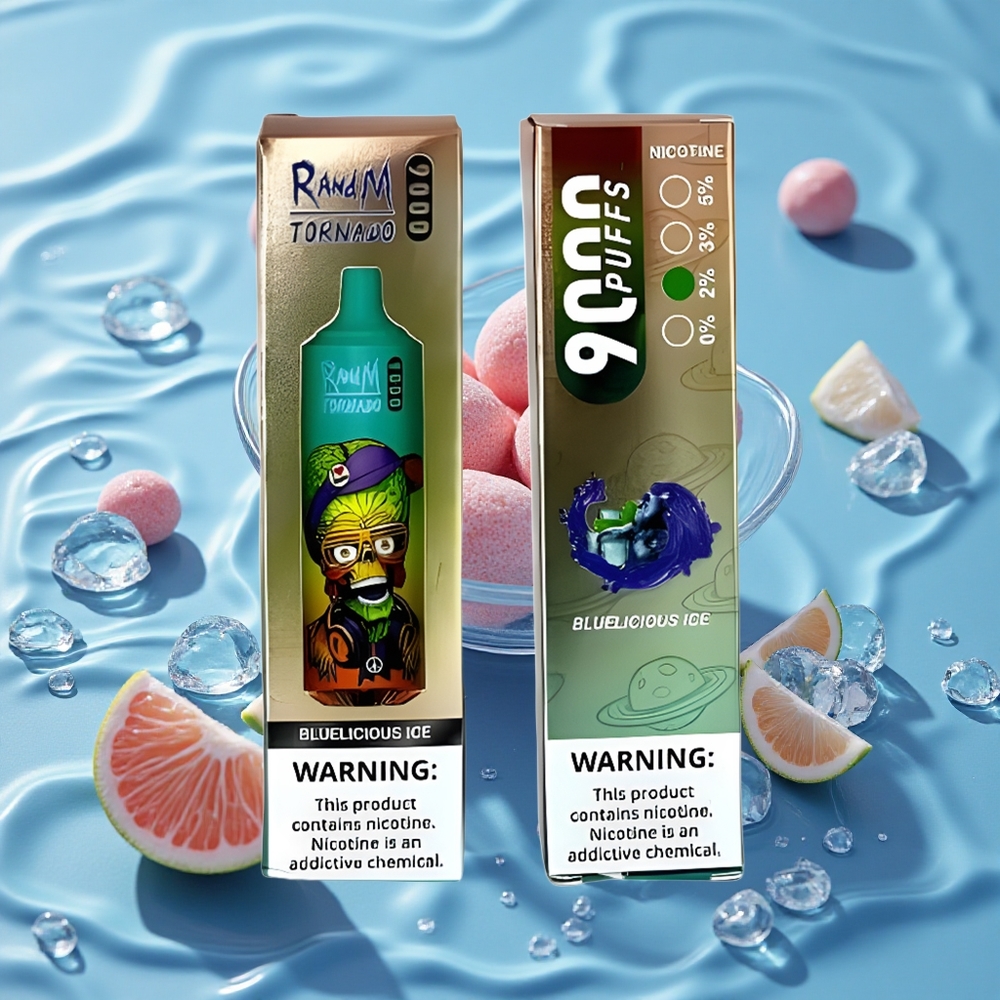RandM Fumot Tornado 9000 Puffs Vienkartinis Vape Mėlynasis Ledas (18 ml)