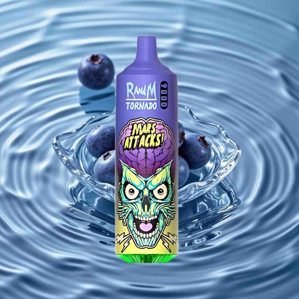 RandM Fumot Tornado 9000 Puffs Vienkartinis Vape Mėlynųjų Uogų Ledas