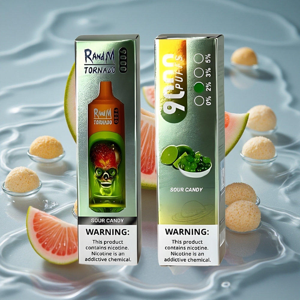 RandM Fumot Tornado 9000 Puffs Vienkartinis Vape Sūraus Saldainio