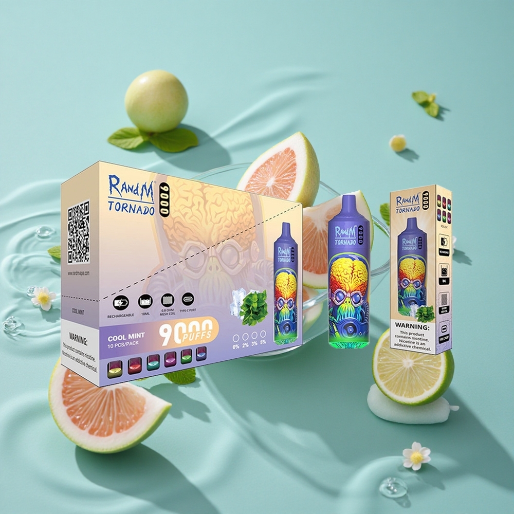 RandM Fumot Tornado 9000 Puffs Vienkartinis Vape Šalta Mėta