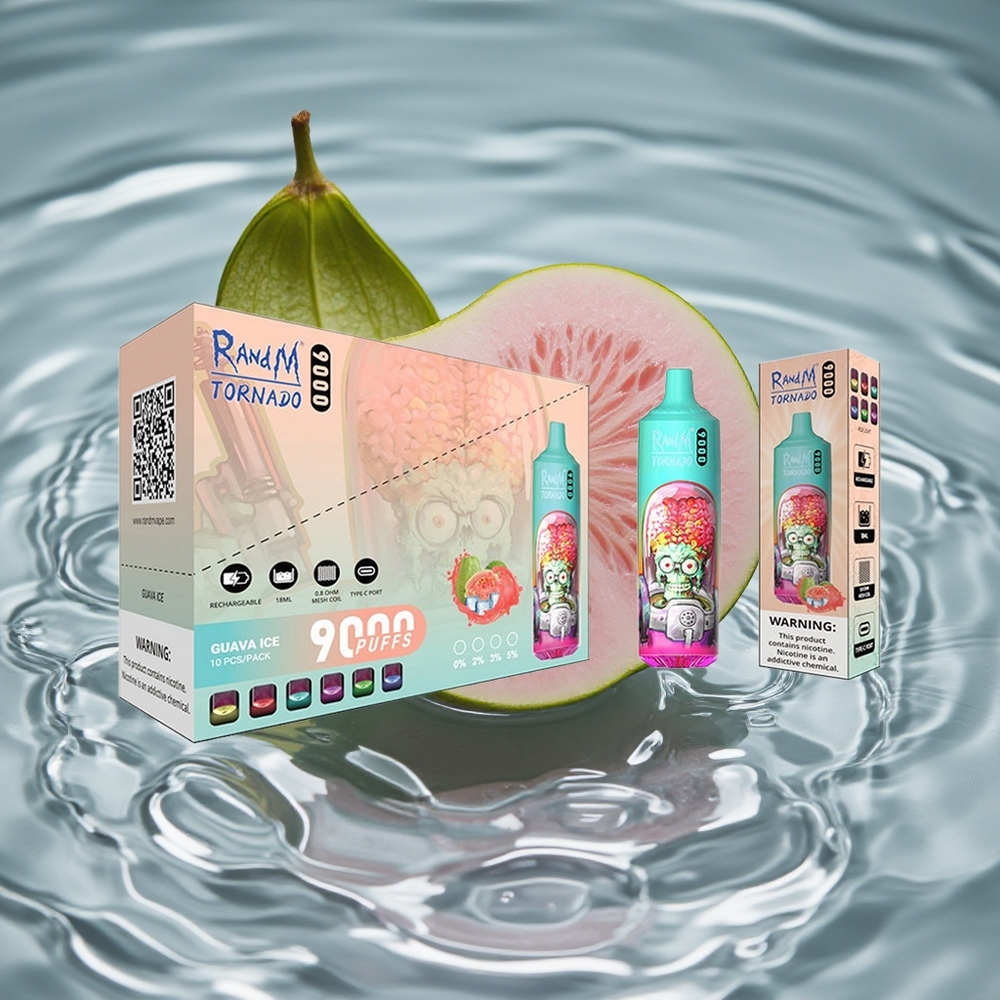 RandM Fumot Tornado 9000 Pūsos Vienkartinis Vape Gvajaus Ledas