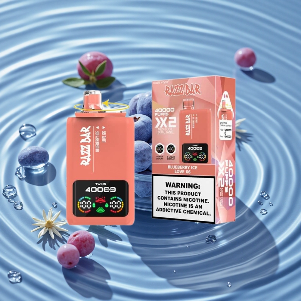 Razz Bar 40000 Puffs Vienkartinis Vape Mėlynųjų Uogų Ledas