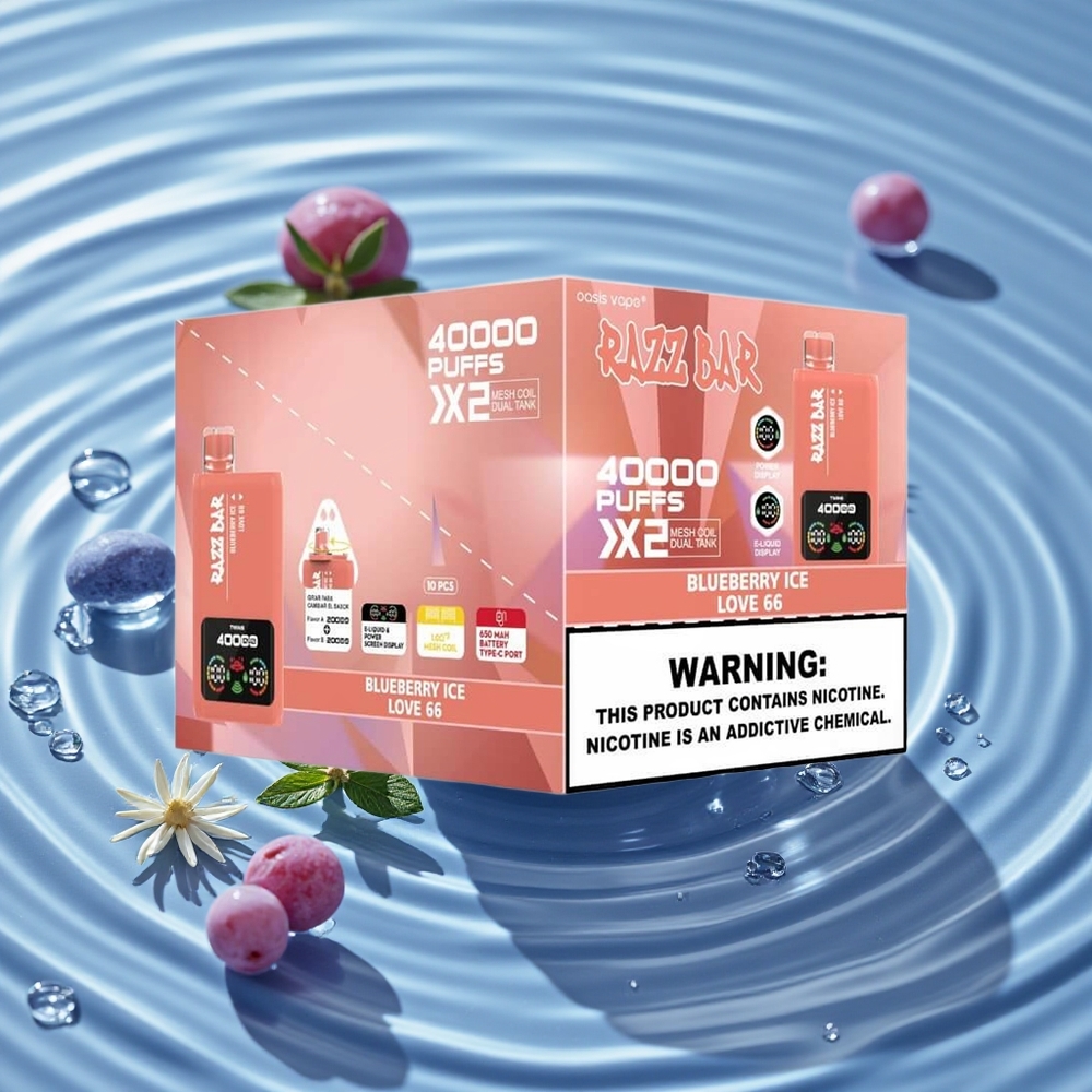 Razz Bar 40000 Puffs Vienkartinis Vape Mėlynųjų Uogų Ledas