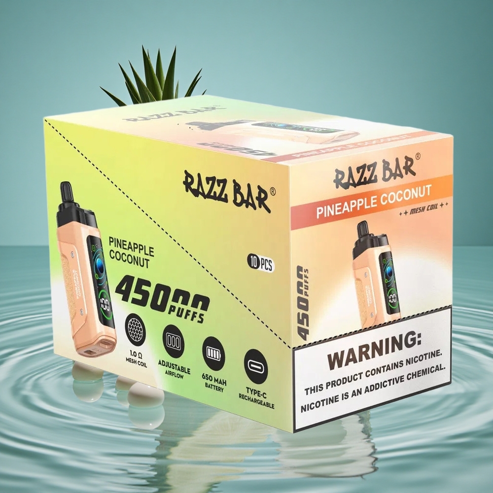 Razz Bar 45000 Puffs Vienkartinis Vape Ananasas Kokosas