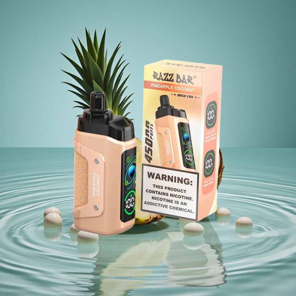 Razz Bar 45000 Puffs Vienkartinis Vape Ananasas Kokosas