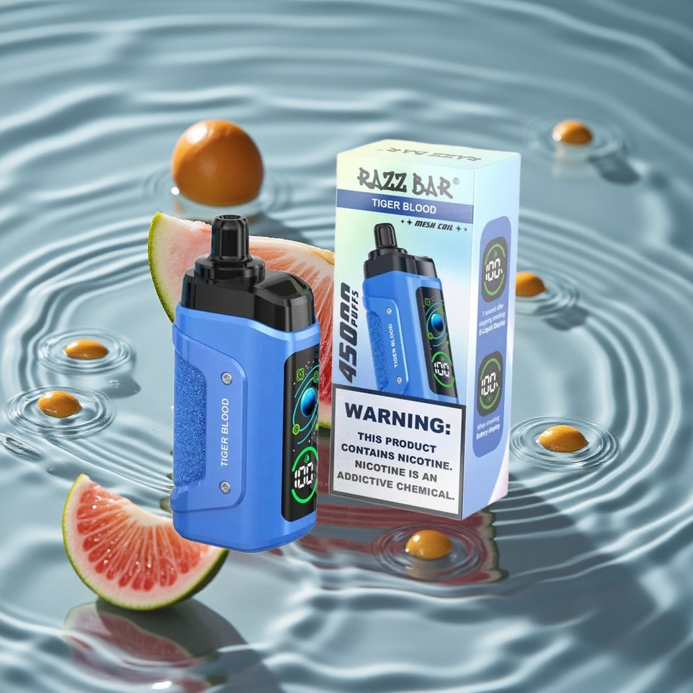 Razz Bar 45000 Puffs Vienkartinis Vape Tigro Kraujas su 10 Omų Tinklelių Ritė