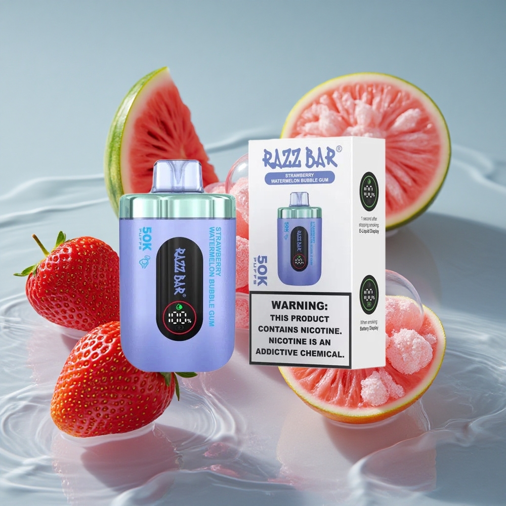 Razz Bar 50K Puffs Vienkartinis Vape Braškinis Arbūzas Burbulų Guma su 10 Omų Tinklelio Ritė