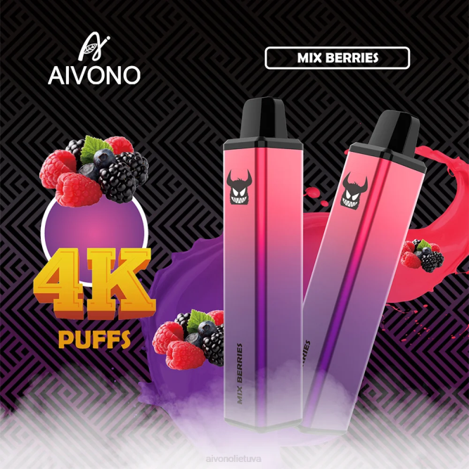 Aivono AIM FREAK 4000 mišrios uogos - L68X260 Aivono Vape Review