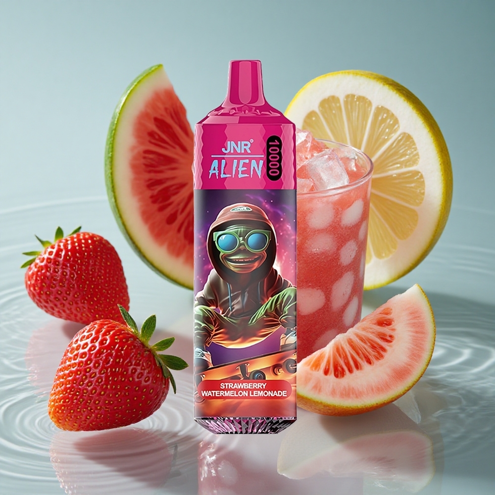 JNR Alien 10000 Puffs 850mAh Akumuliatorius Vienkartinis Vape Braškės Arbūzas Lemonadas
