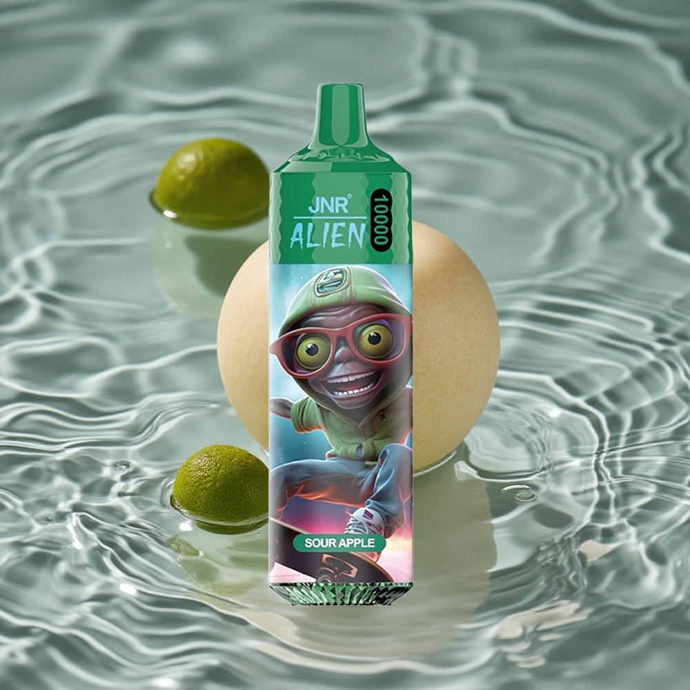 JNR Alien 10000 Puffs 850mAh Akumuliatorius Vienkartinis Vape Rūgščiai Obelei