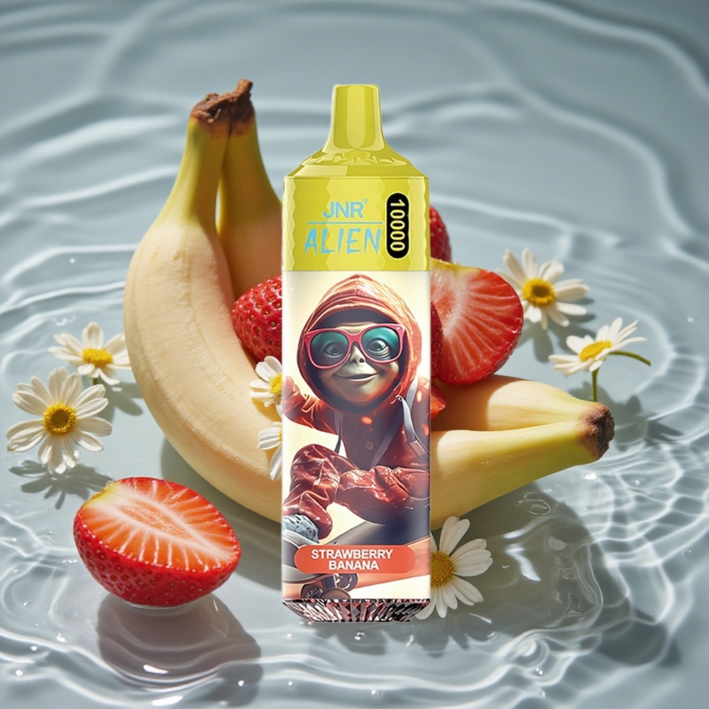 JNR Alien 10000 Puffs 850mAh Baterija 10000 Pūsmų Vienkartinis Vape Braškė Bananas