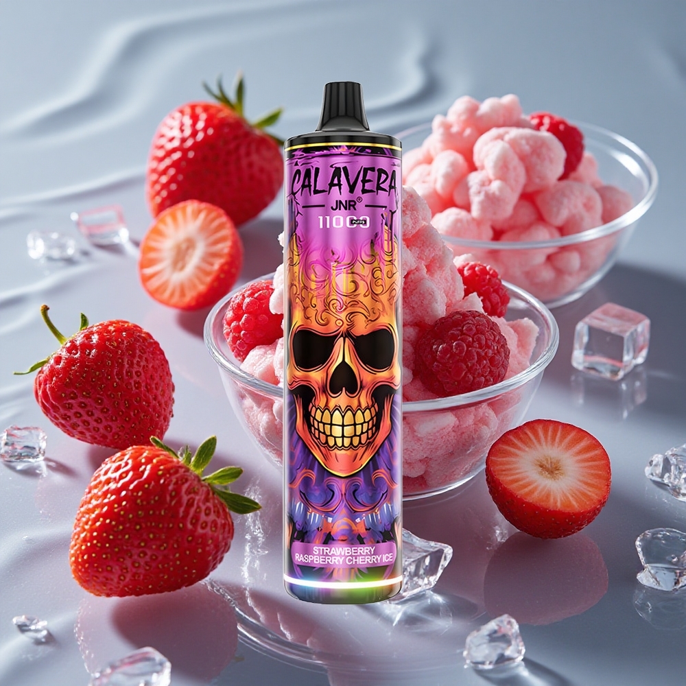 JNR Calavera 11000 Puffs Vienkartinis Vape Braškė Avietė Vyšnia Ledas