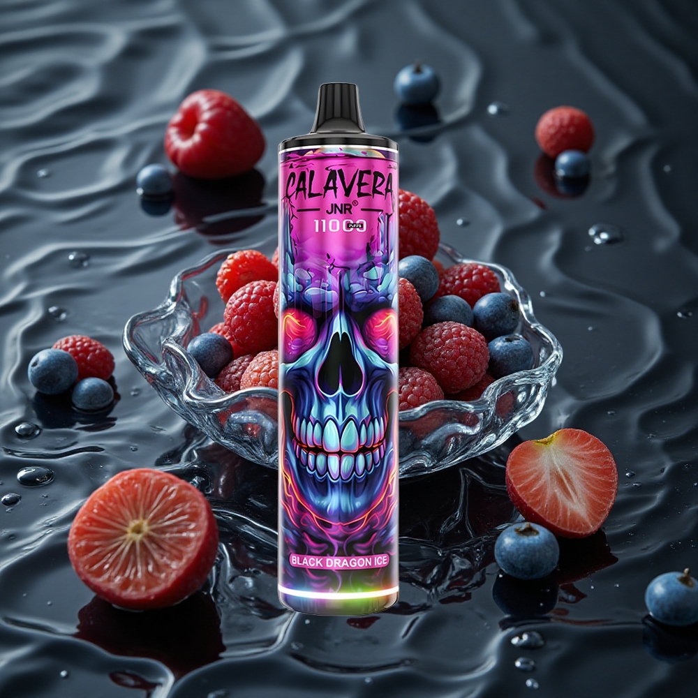 JNR Calavera 11000 Puffs Vienkartinis Vape Juodasis Drakonas Ledas