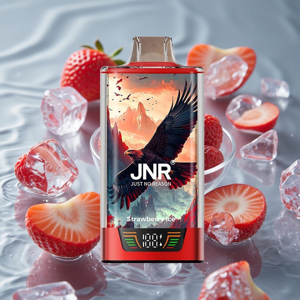 JNR Falcon Pro 28000 Vienkartinis Vape Braškės Ledas su 28000 Traukymų