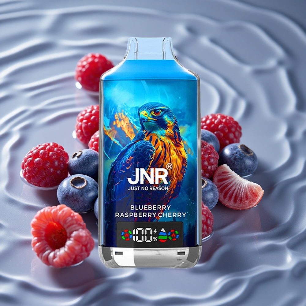 JNR Falcon X 18000 Puffs Vienkartinis Vape Mėlynoji Avietė Vyšnia