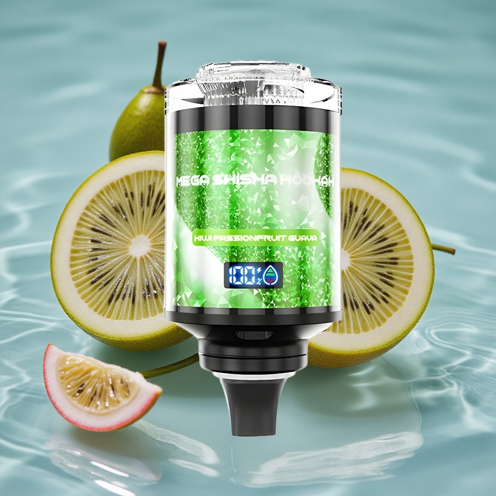 JNR Mega Shisha Hookah 100K Darbalaukio Suderinamumas Kiwi Pasiflora Gvaja