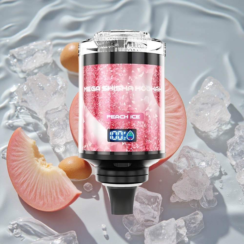 JNR Mega Shisha Hookah 100K Stalo Suderinamumas Persikų Ledas