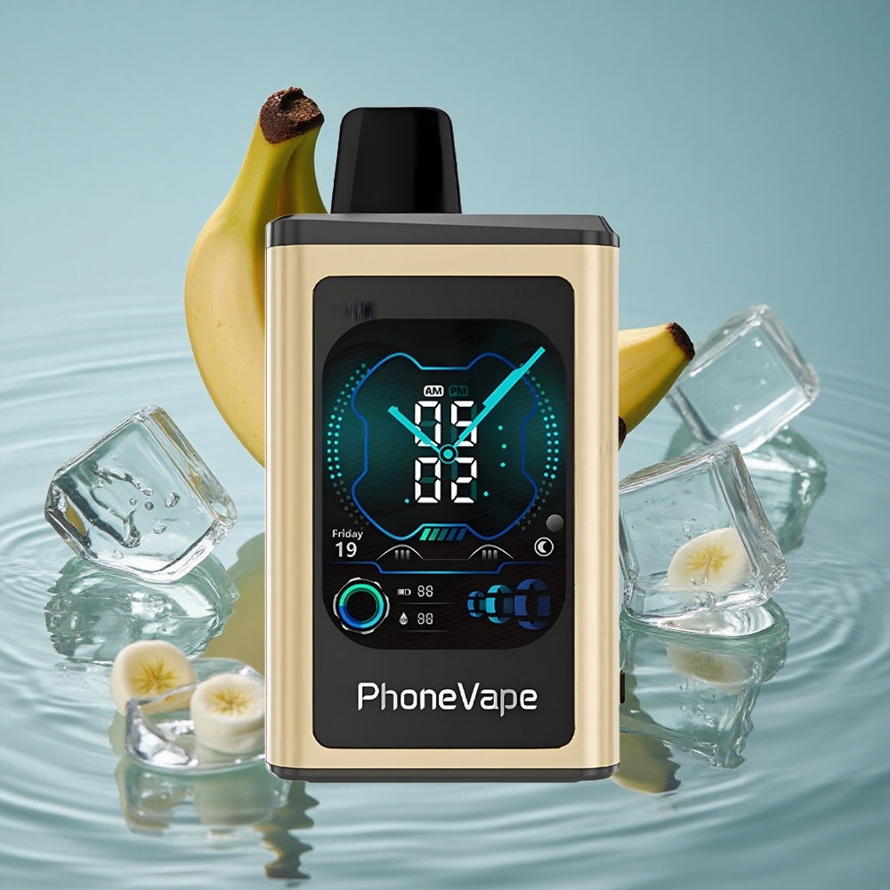 JNR PhoneVape 30000 Puffs Vienkartinis Vape Bananas Ledas su 850mAh Type-C