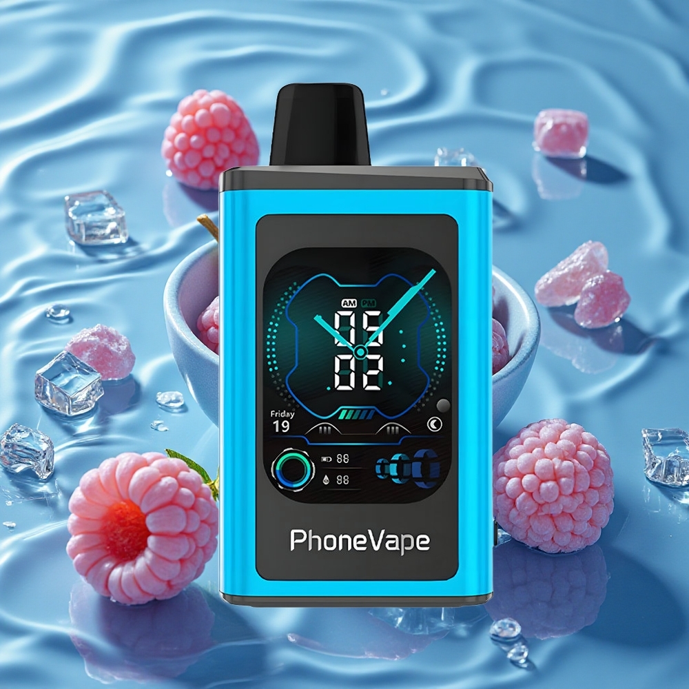 JNR PhoneVape 30000 Puffs Vienkartinis Vape Mėlynasis Avietinis Ledas