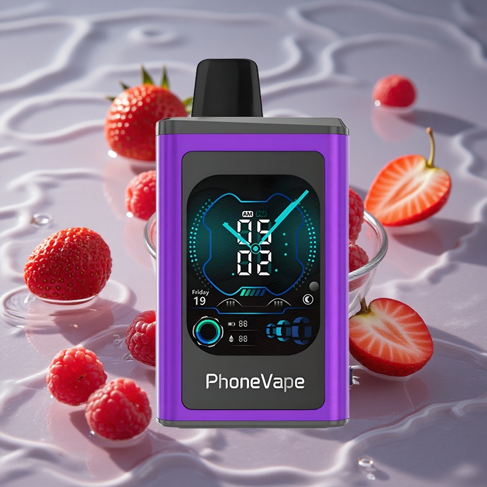 JNR PhoneVape 30000 Puffs Vienkartinis Vape Vyšnia Braškė Avietė