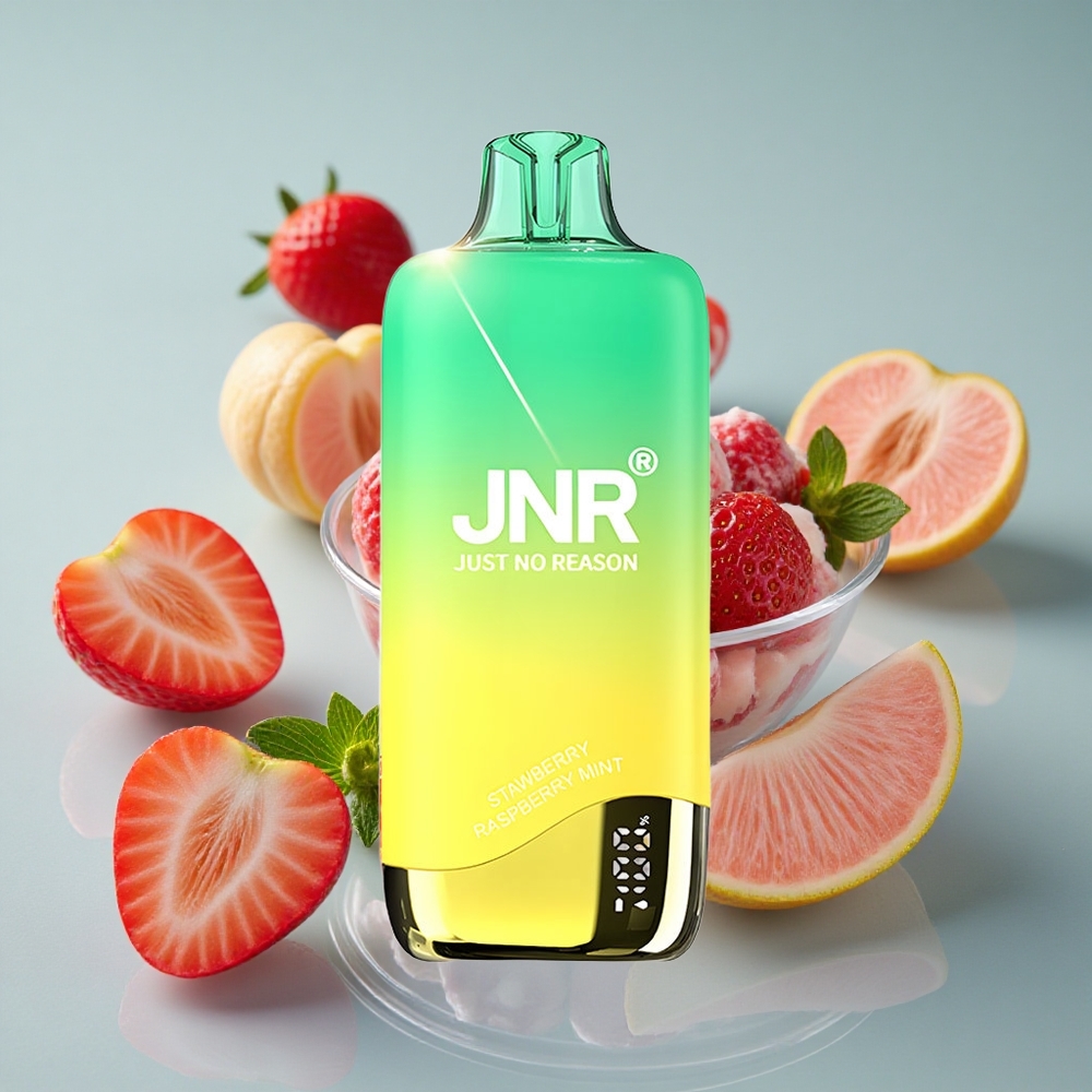 JNR Rainbow 10500 Puffs Vienkartinis Vape Braškės Persikų Mėta