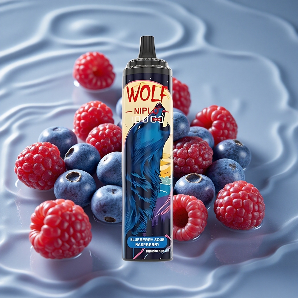 JNR Wolf Niplo 10000 Puffs 650mAh Vienkartinis Vape Mėlynųjų Gervuogių Rūgštus Avietės