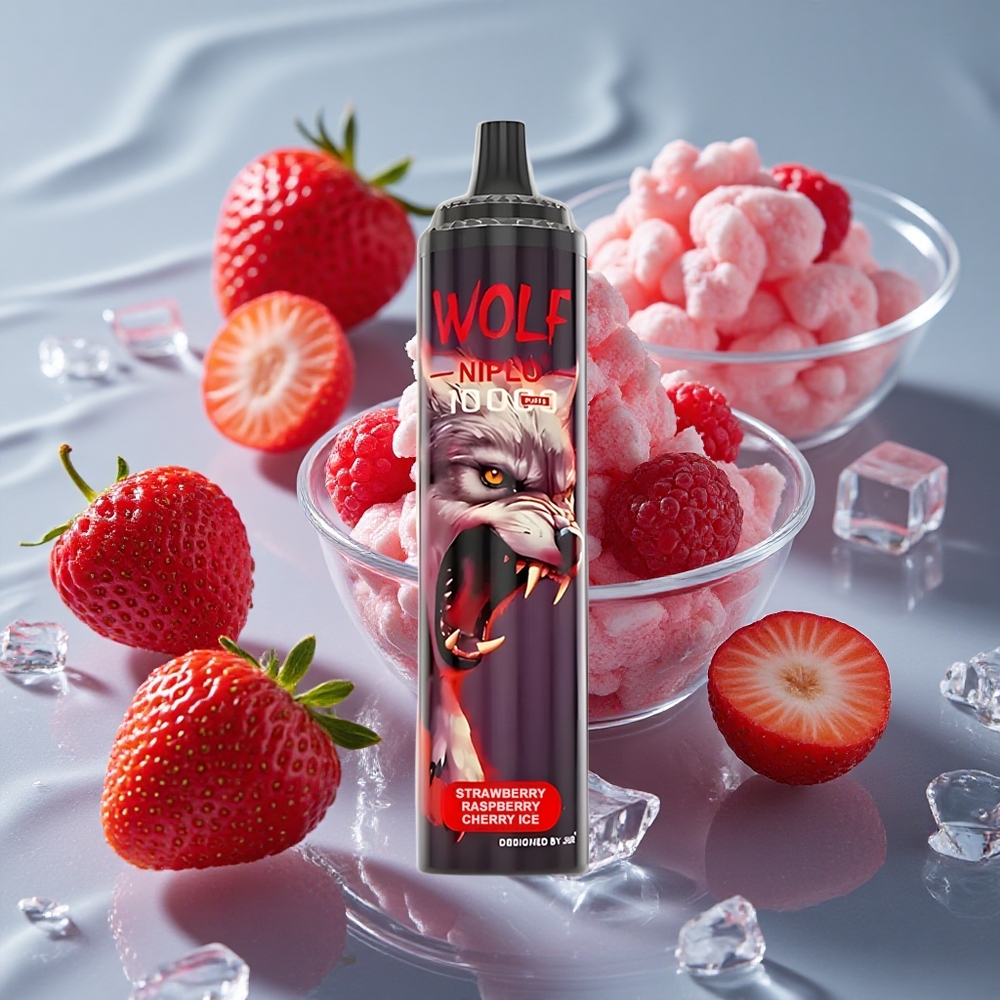 JNR Wolf Niplo 10000 Puffs Braškės Avietės Vyšnios Ledas