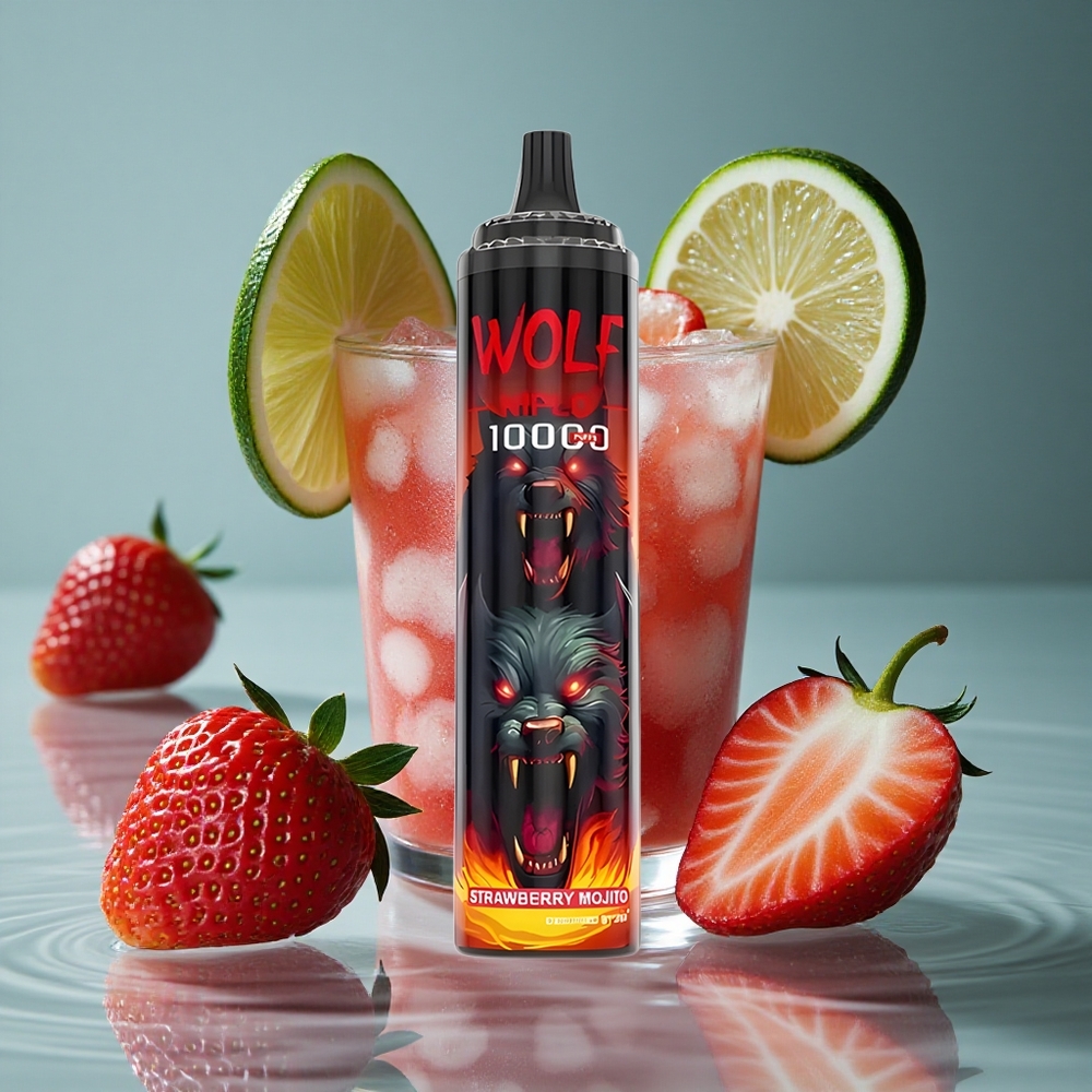 JNR Wolf Niplo 10000 Puffs Braškinių Mojito su 20ml Skysčio