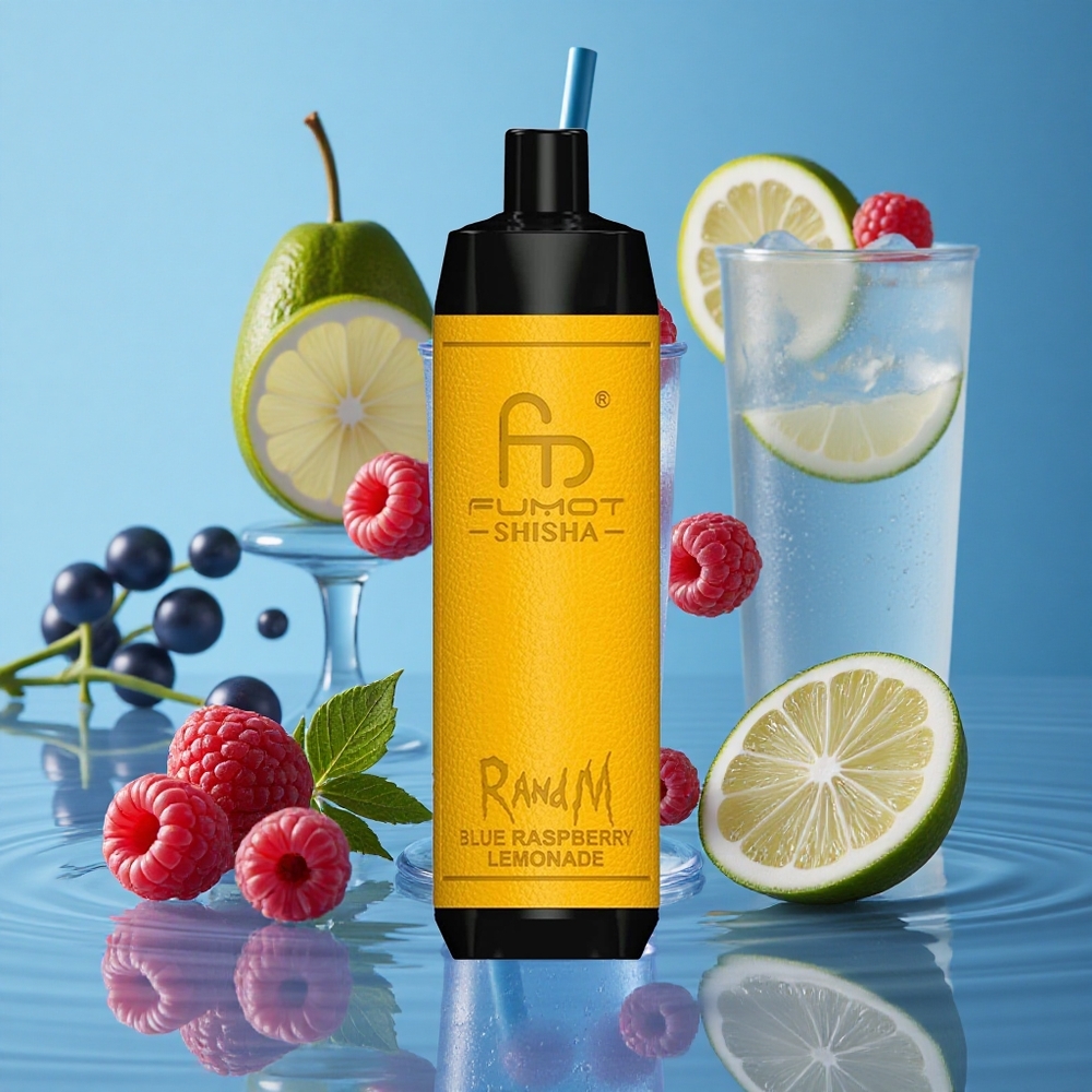 RandM Fumot Shisha 10000 Puffs Vienkartinis Vape Mėlynoji Avietė Citrina