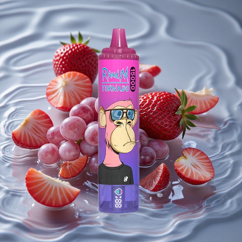 RandM Fumot Tornado 15000 Puffs 25ml Braškynės Vynuogės