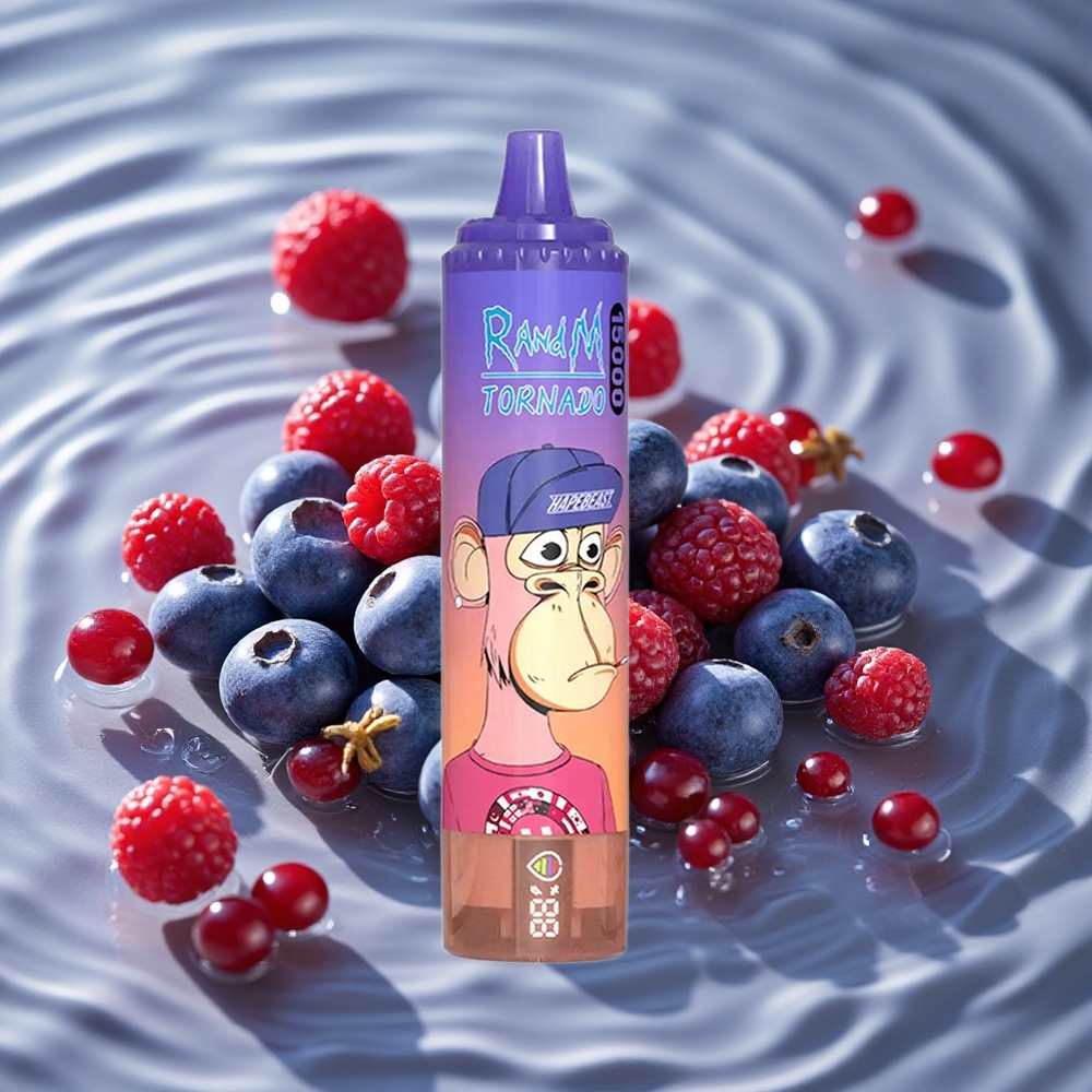 RandM Fumot Tornado 15000 Puffs Mėlynųjų Uogų Vyšnių Spanguolių