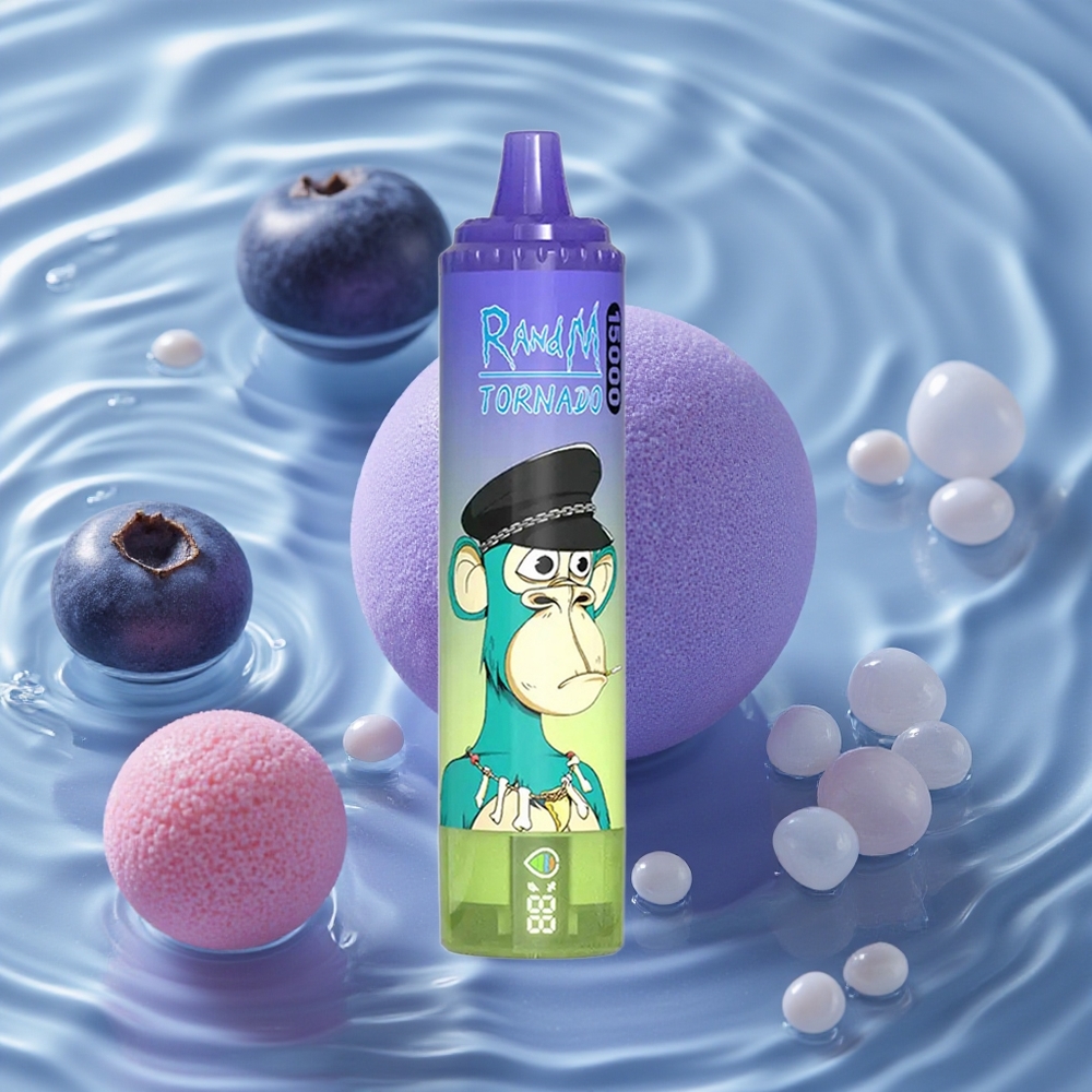 RandM Fumot Tornado 15000 Puffs Vienkartinis Vape Mėlynųjų Uogų Burbuliai
